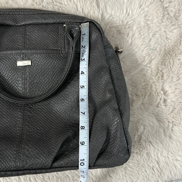 Jewell Thirty-One Large Tote Purse Shoulder Bag Gray Snakeskin Vegan Leather - Picture 7 of 7